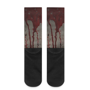 Bloody Metal Wall Print Crew Socks