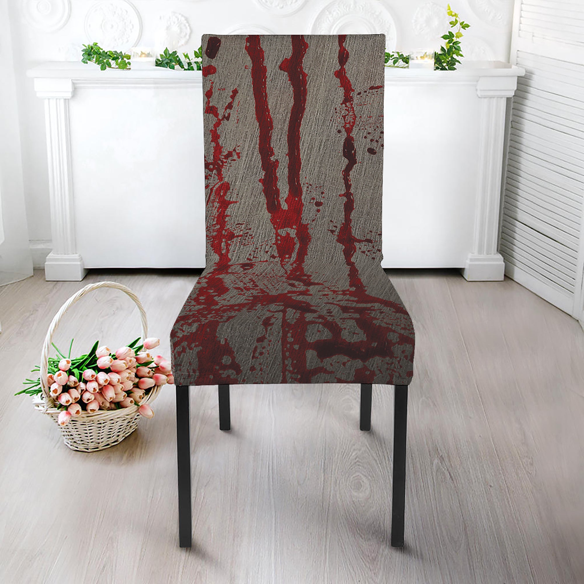 Bloody Metal Wall Print Dining Chair Slipcover