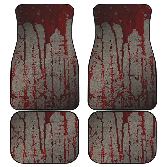 Bloody Metal Wall Print Front and Back Car Floor Mats