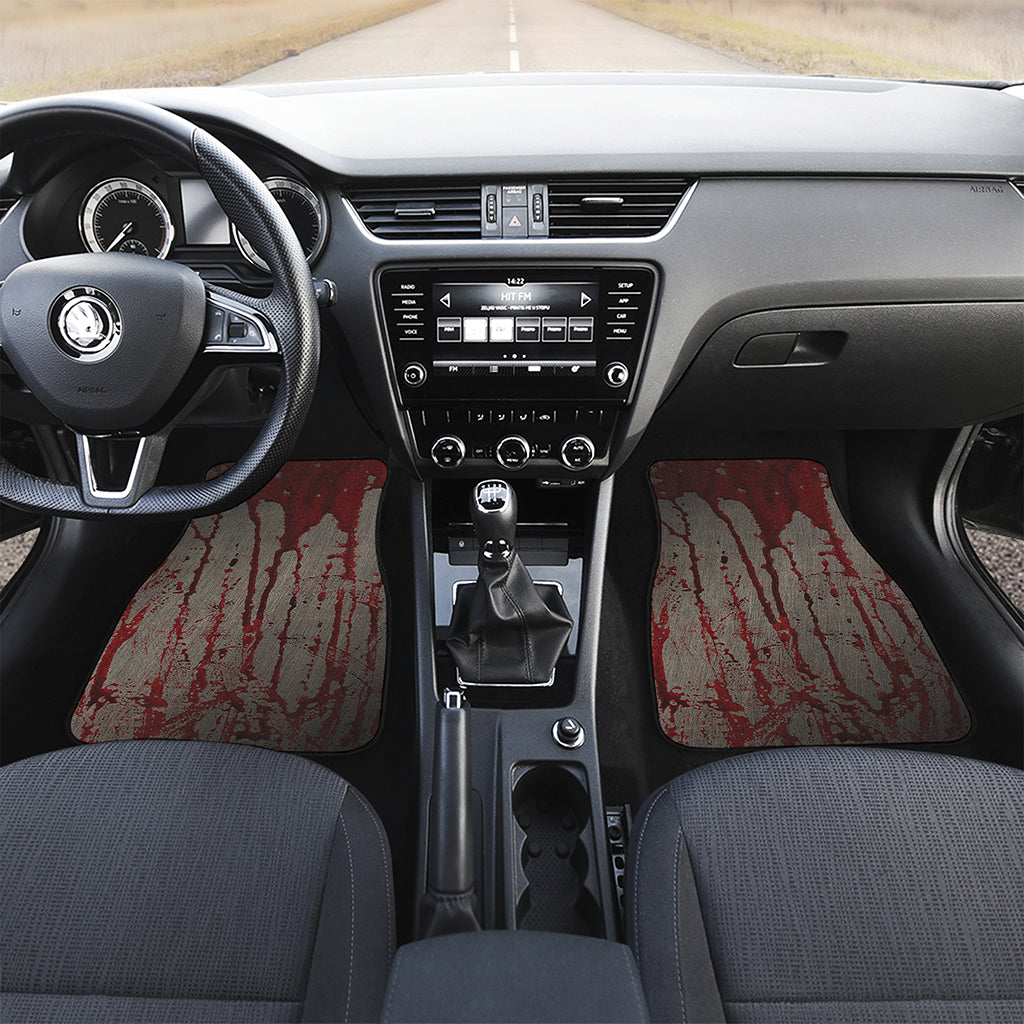 Bloody Metal Wall Print Front and Back Car Floor Mats