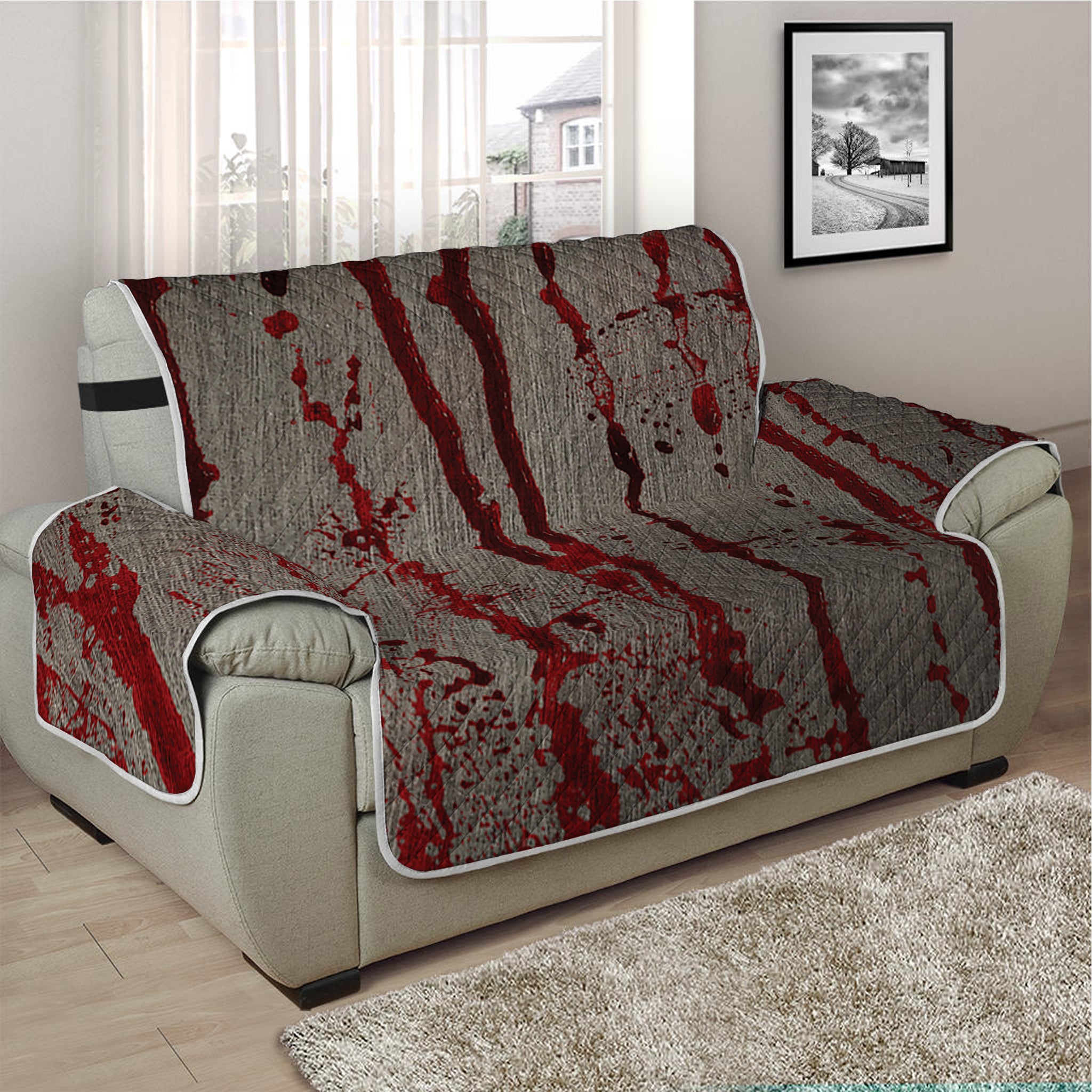 Bloody Metal Wall Print Half Sofa Protector