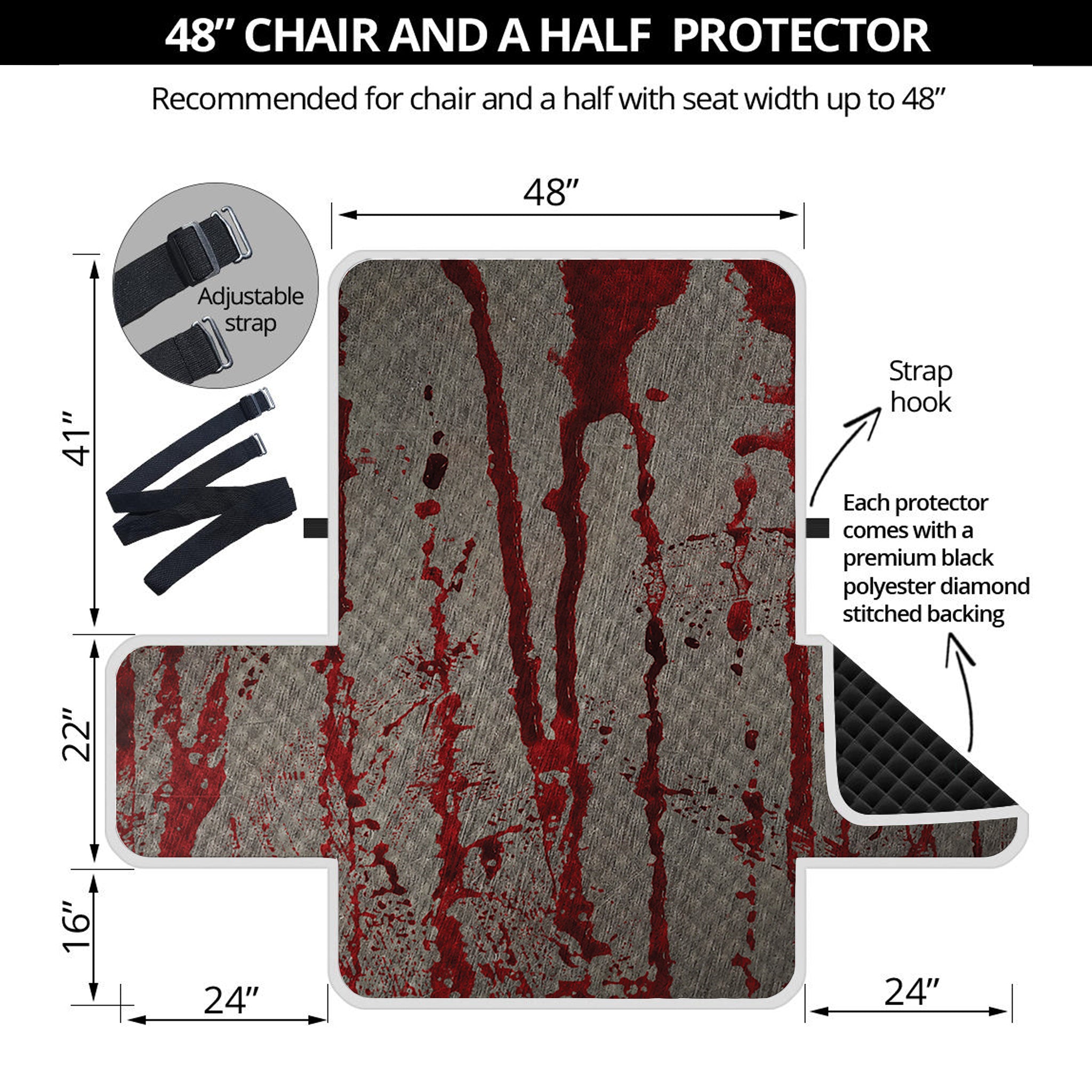 Bloody Metal Wall Print Half Sofa Protector