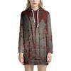 Bloody Metal Wall Print Hoodie Dress