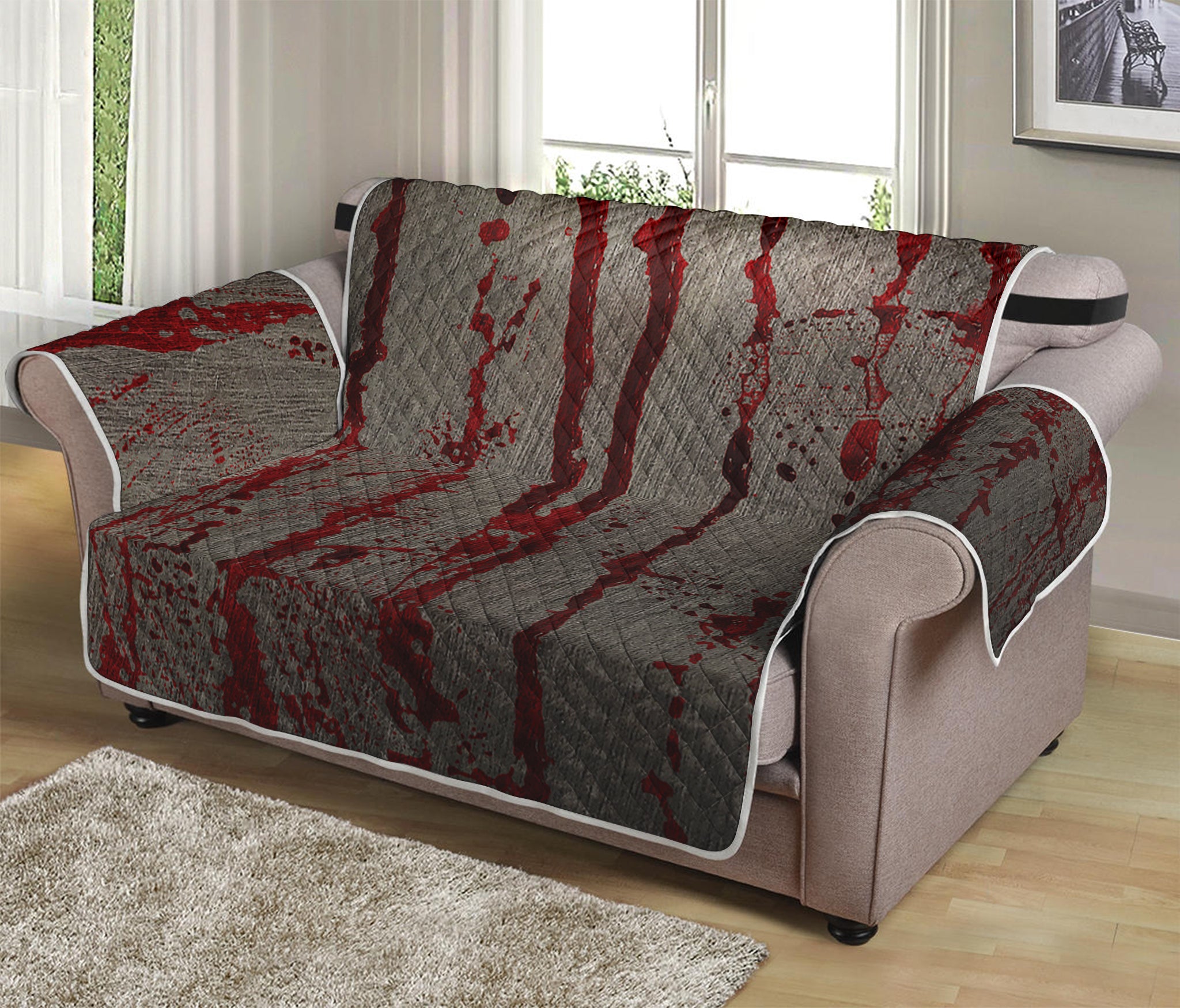 Bloody Metal Wall Print Loveseat Protector