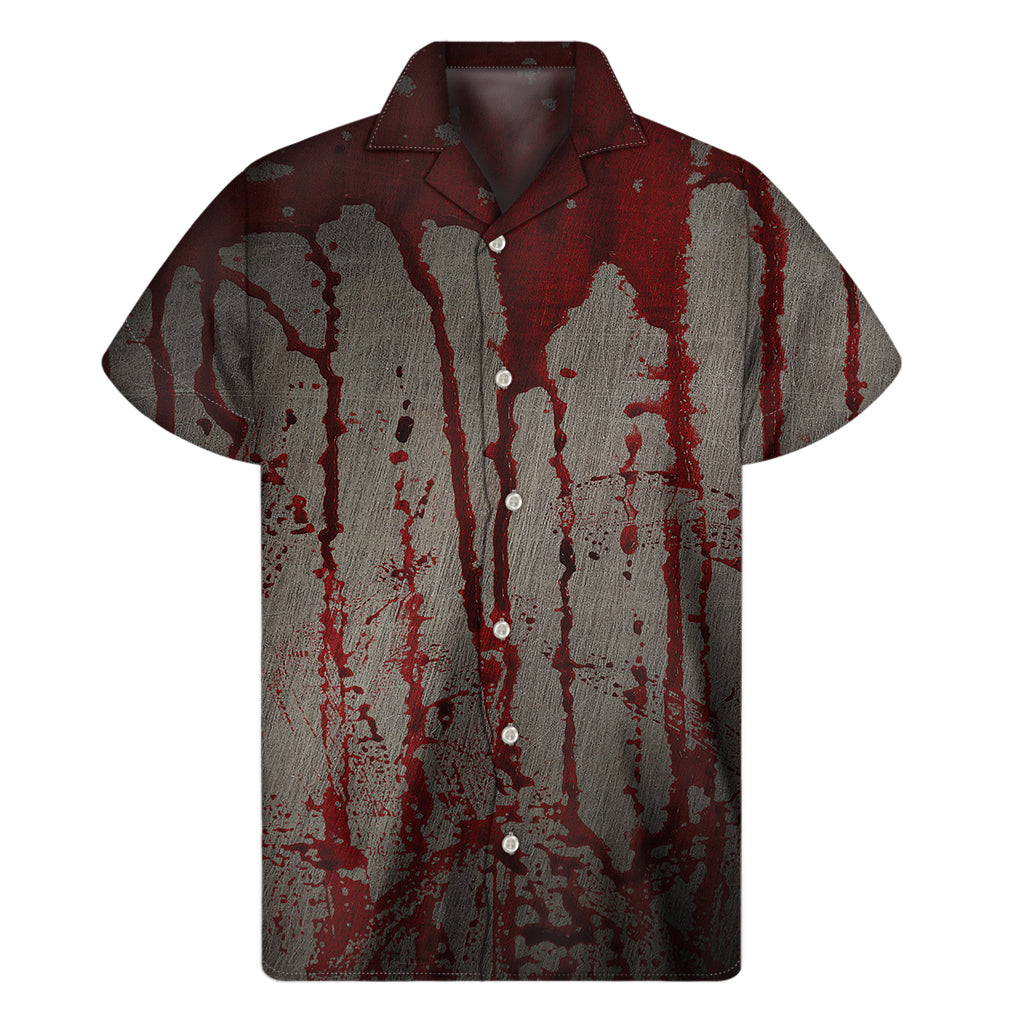 Bloody Metal Wall Print Men's Short Sleeve Shirt