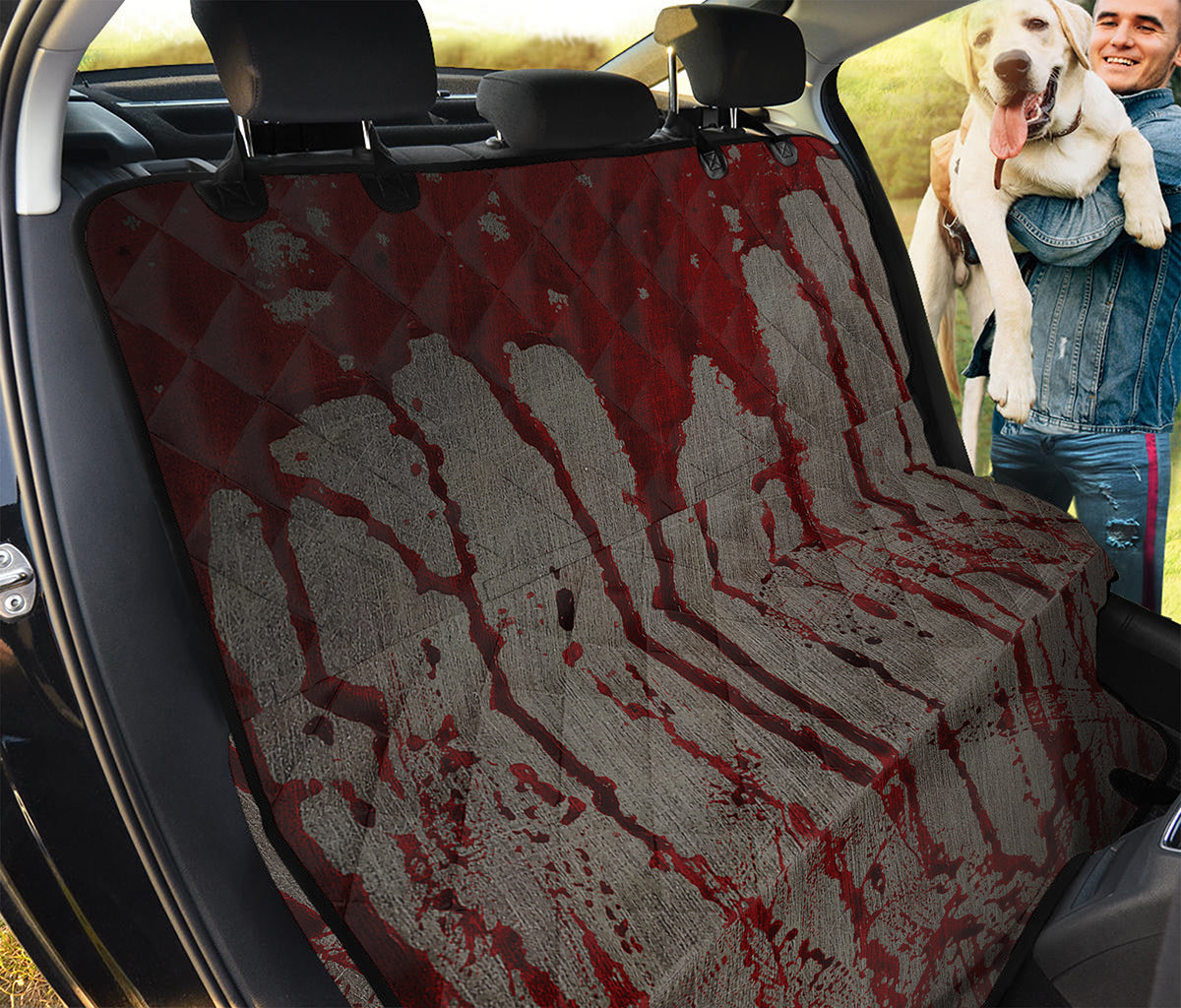 Bloody Metal Wall Print Pet Car Back Seat Cover