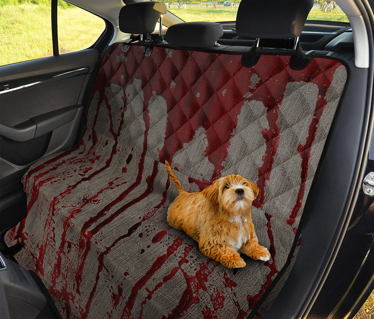 Bloody Metal Wall Print Pet Car Back Seat Cover