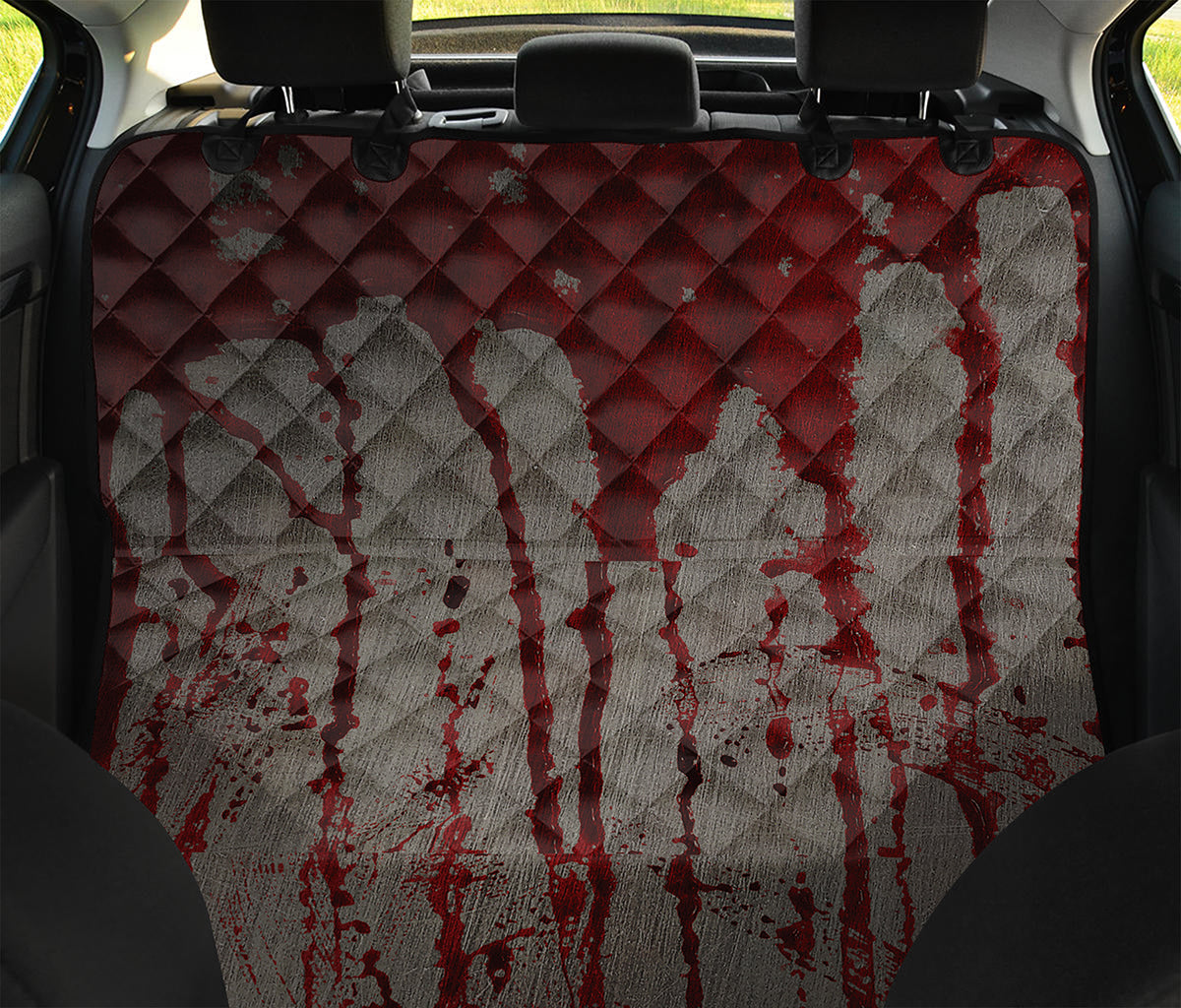 Bloody Metal Wall Print Pet Car Back Seat Cover