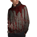 Bloody Metal Wall Print Pullover Hoodie