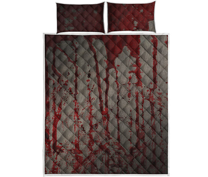 Bloody Metal Wall Print Quilt Bed Set