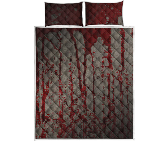 Bloody Metal Wall Print Quilt Bed Set