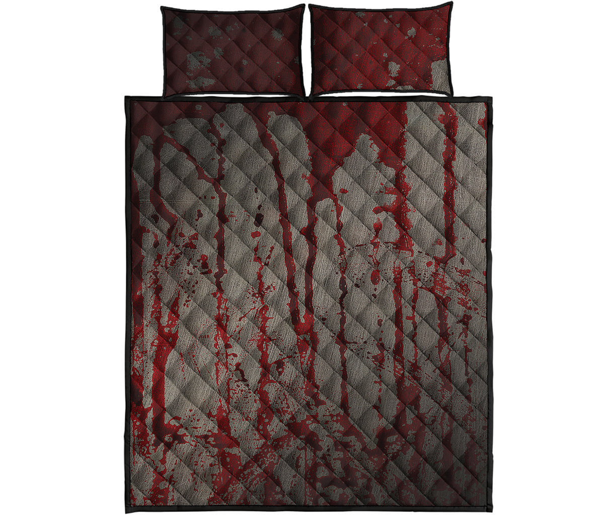 Bloody Metal Wall Print Quilt Bed Set