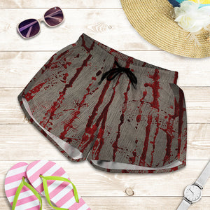 Bloody Metal Wall Print Women's Shorts