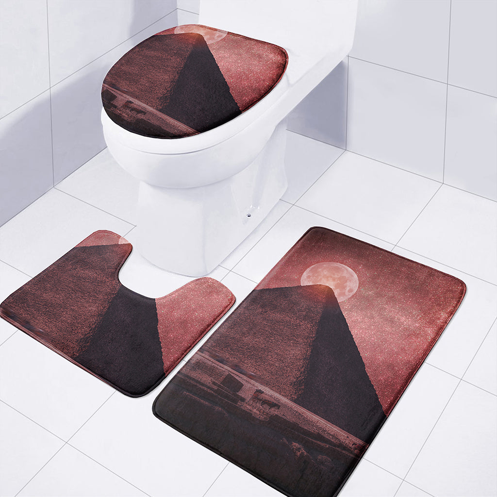 Bloody Moon Pyramid Print 3 Piece Bath Mat Set