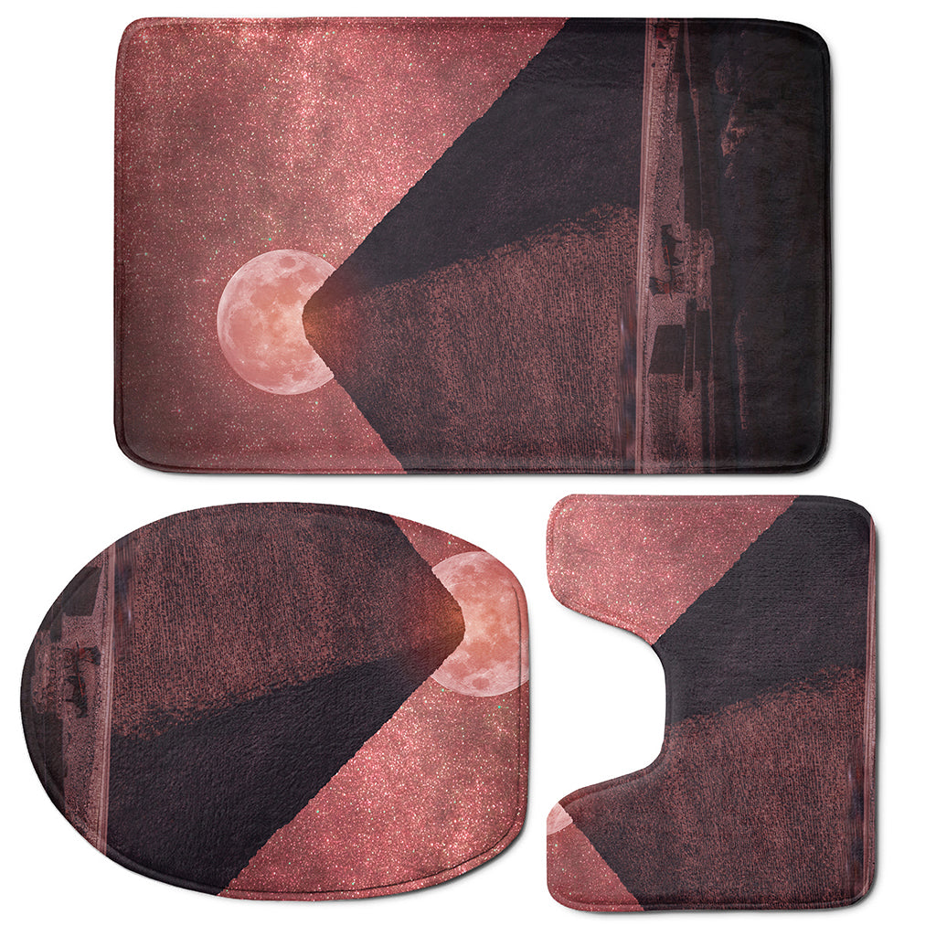 Bloody Moon Pyramid Print 3 Piece Bath Mat Set