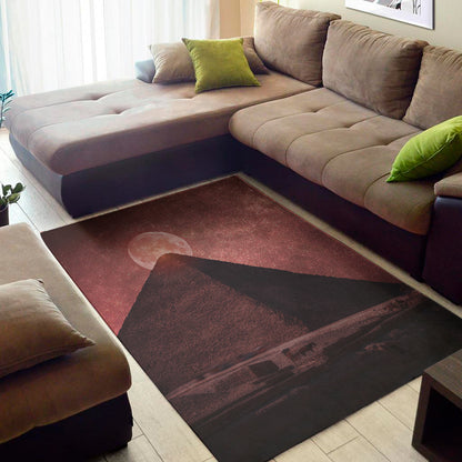 Bloody Moon Pyramid Print Area Rug