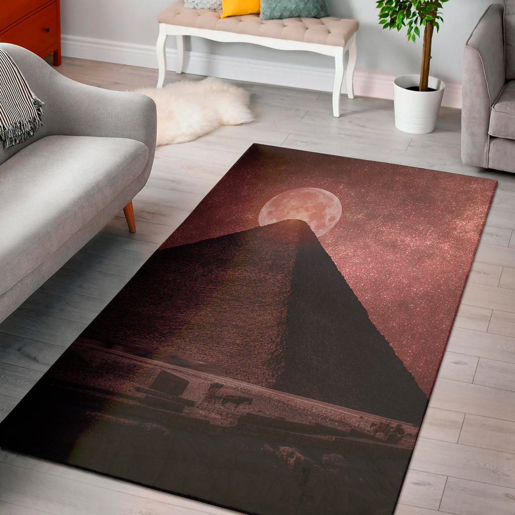 Bloody Moon Pyramid Print Area Rug