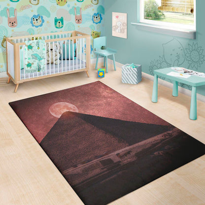 Bloody Moon Pyramid Print Area Rug