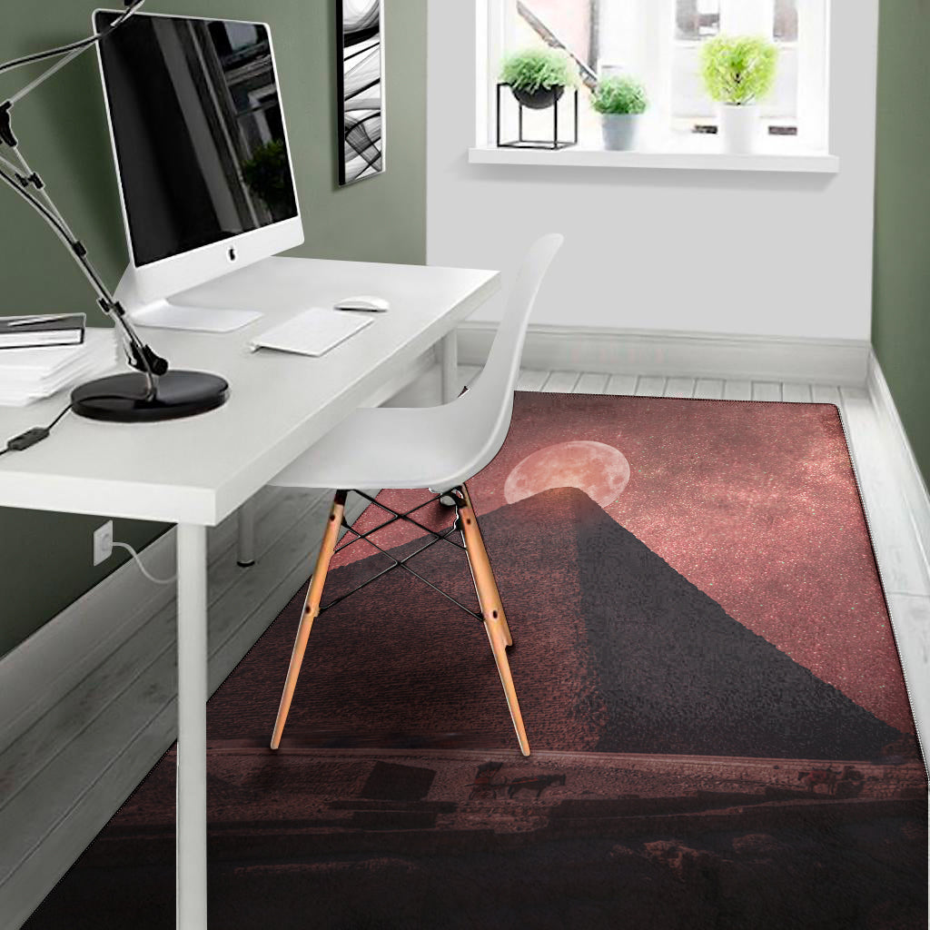 Bloody Moon Pyramid Print Area Rug