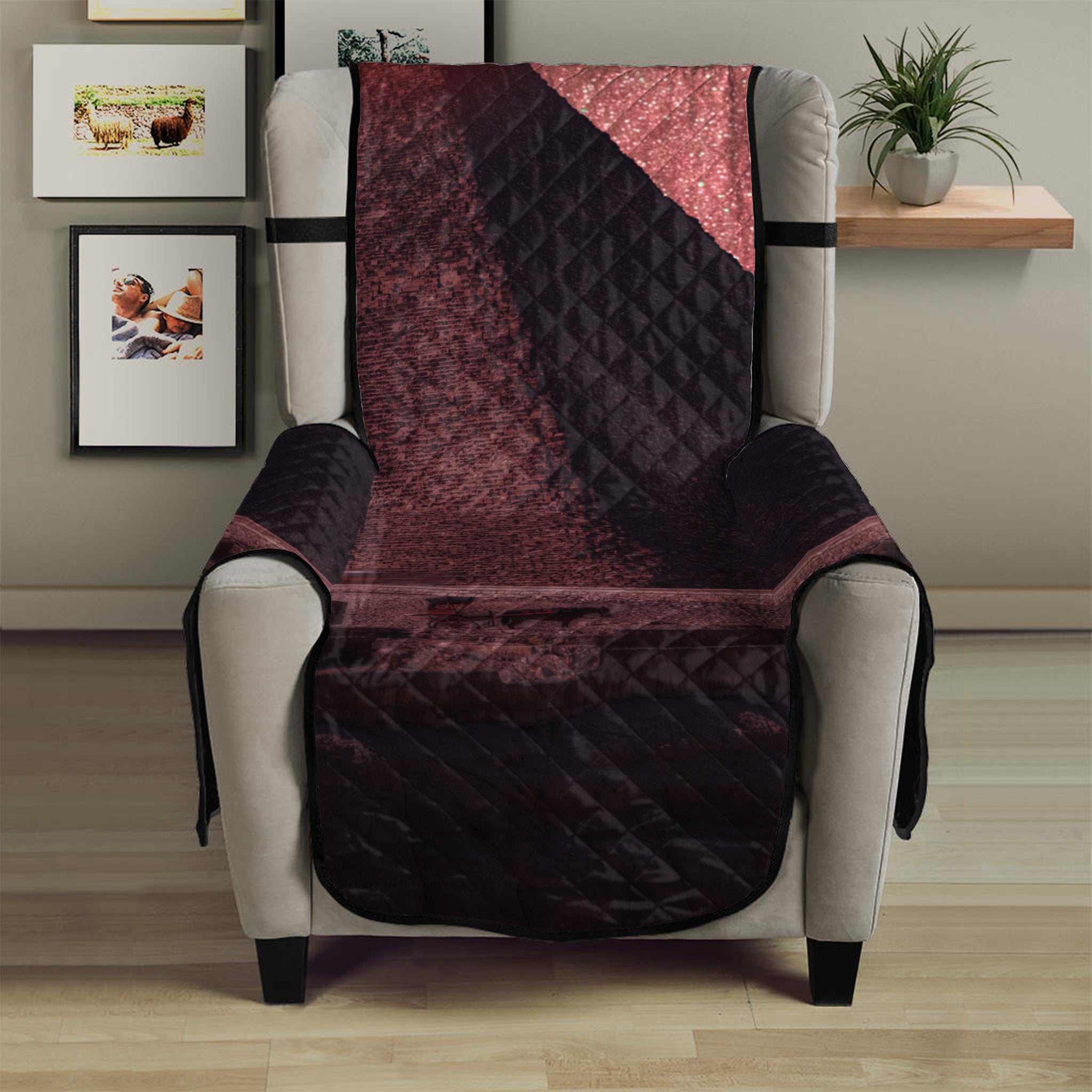 Bloody Moon Pyramid Print Armchair Protector