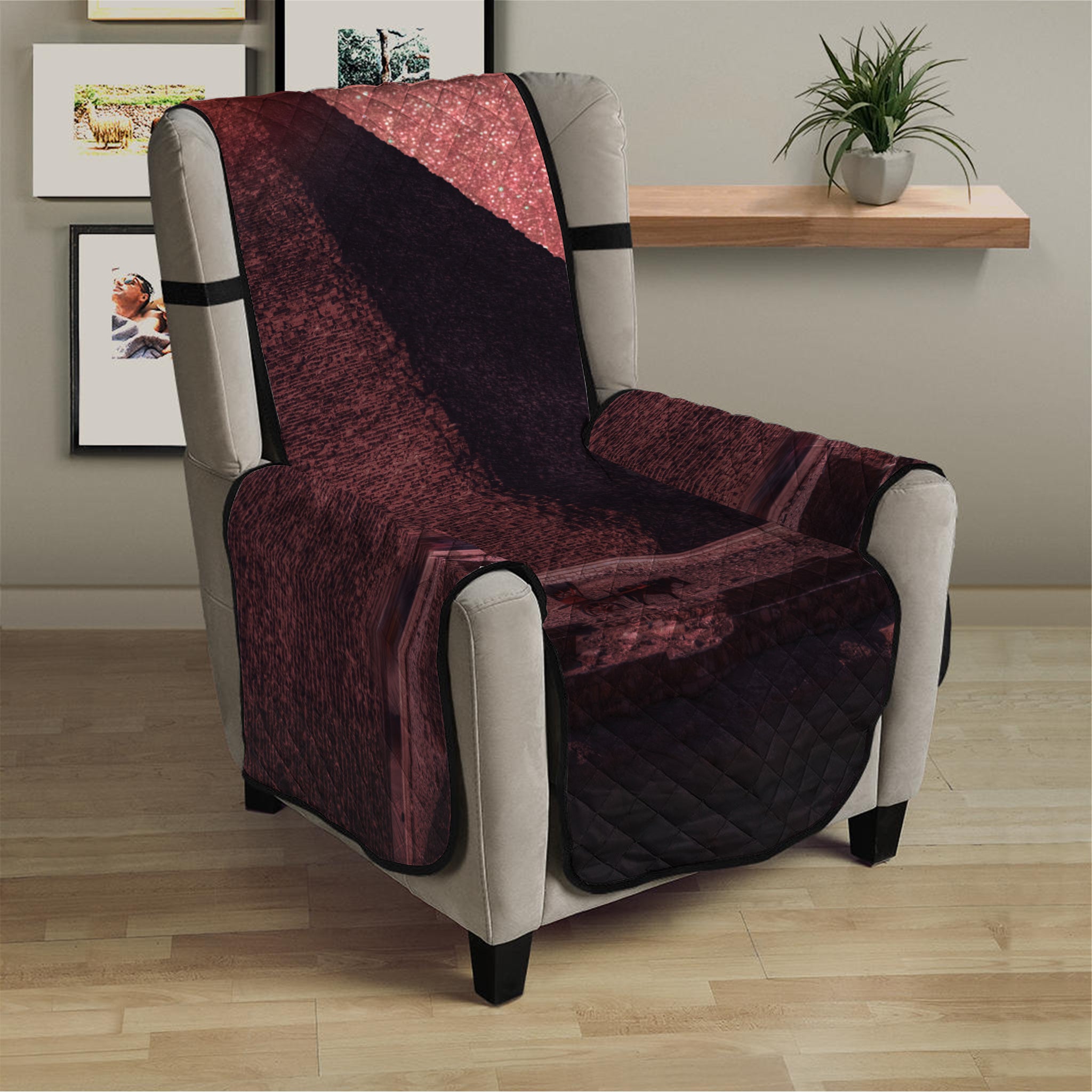 Bloody Moon Pyramid Print Armchair Protector