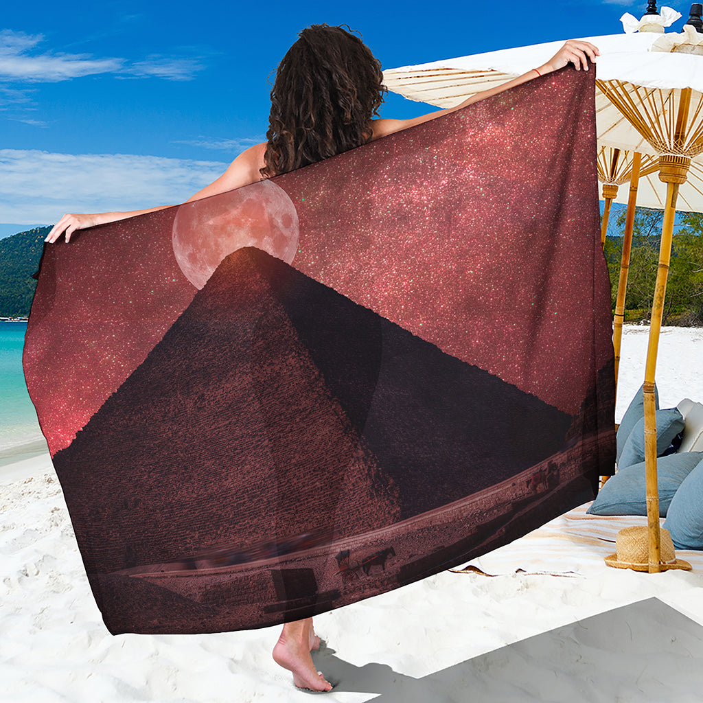 Bloody Moon Pyramid Print Beach Sarong Wrap