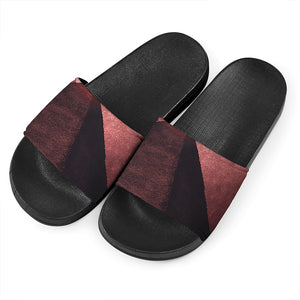 Bloody Moon Pyramid Print Black Slide Sandals