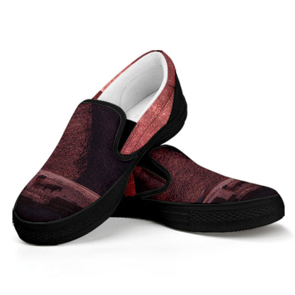 Bloody Moon Pyramid Print Black Slip On Shoes