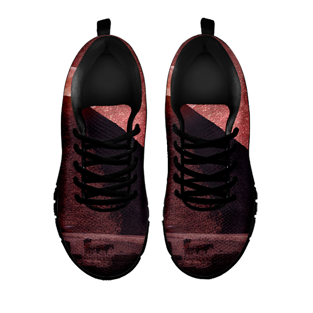 Bloody Moon Pyramid Print Black Sneakers