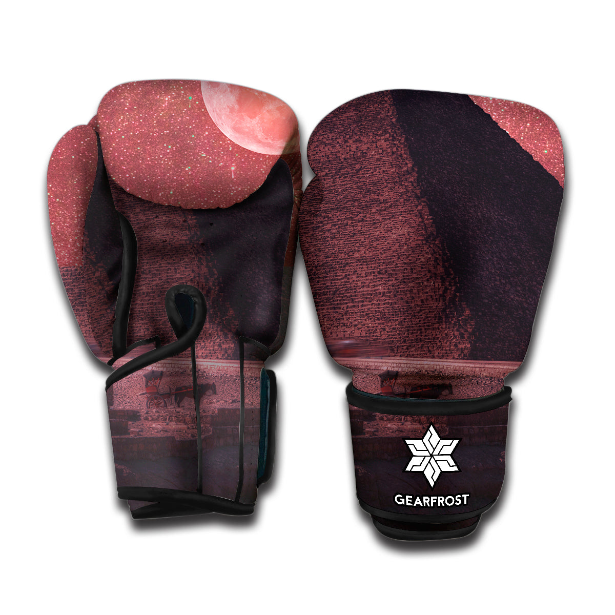 Bloody Moon Pyramid Print Boxing Gloves