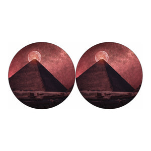 Bloody Moon Pyramid Print Car Coasters