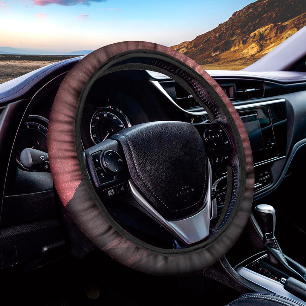 Bloody Moon Pyramid Print Car Steering Wheel Cover