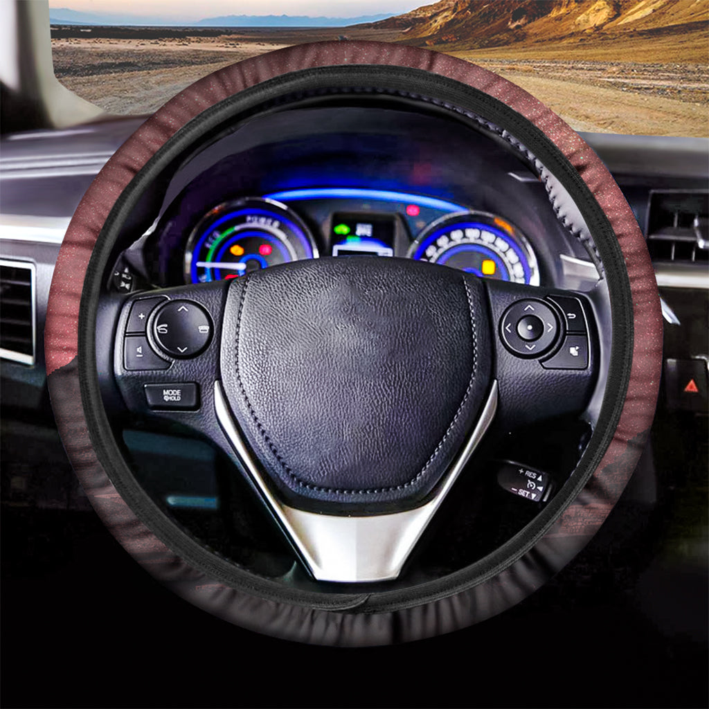Bloody Moon Pyramid Print Car Steering Wheel Cover