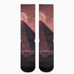 Bloody Moon Pyramid Print Crew Socks