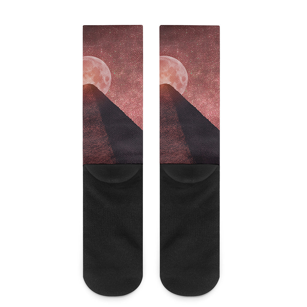 Bloody Moon Pyramid Print Crew Socks