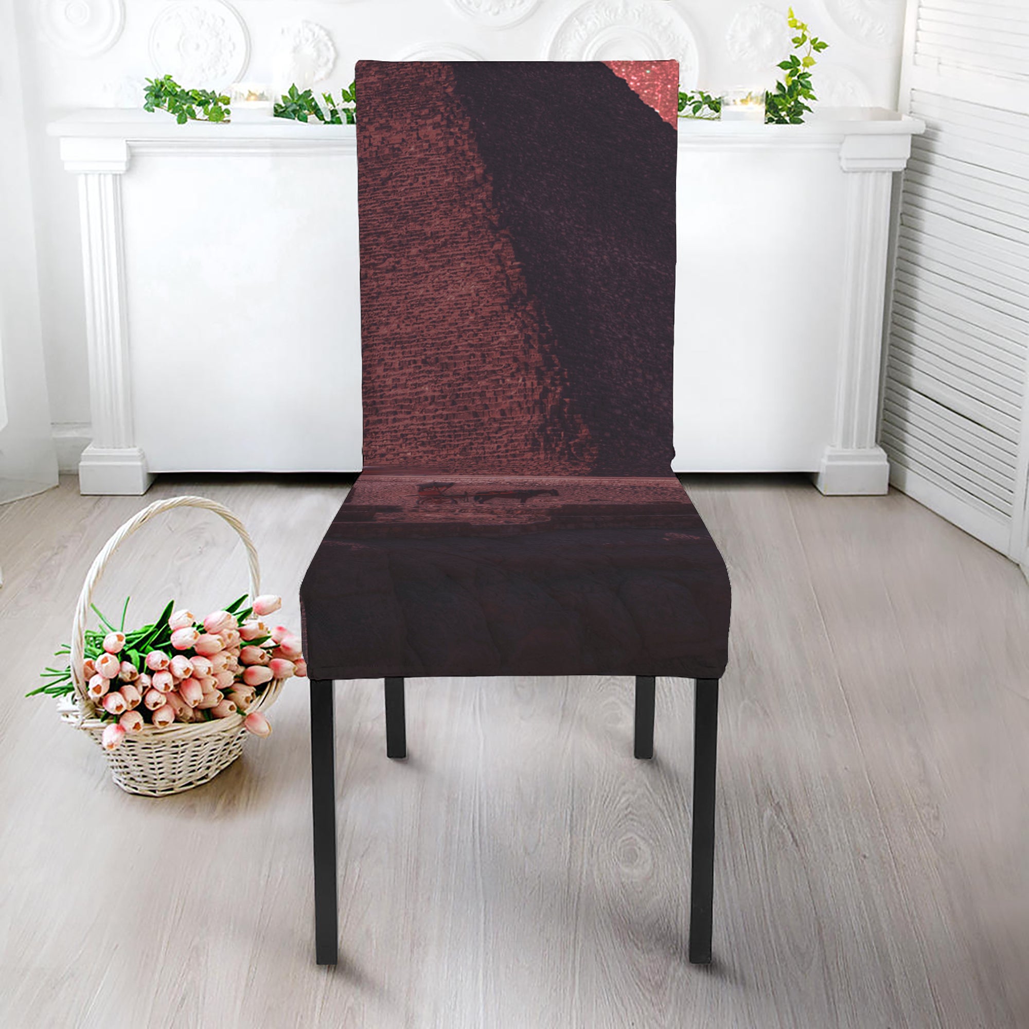 Bloody Moon Pyramid Print Dining Chair Slipcover