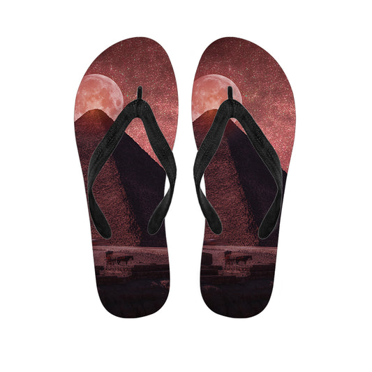 Bloody Moon Pyramid Print Flip Flops