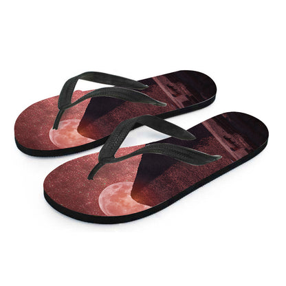 Bloody Moon Pyramid Print Flip Flops