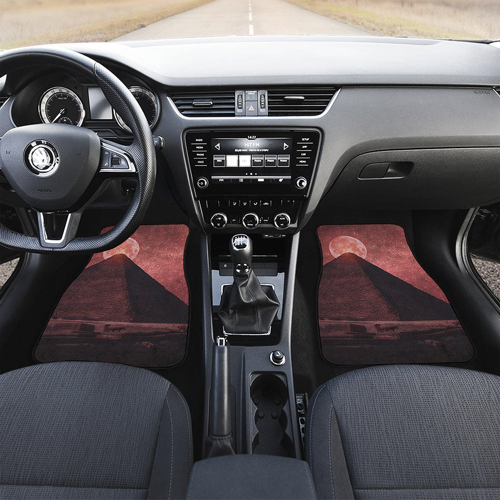 Bloody Moon Pyramid Print Front and Back Car Floor Mats