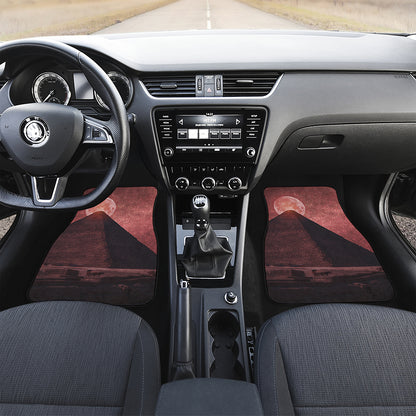 Bloody Moon Pyramid Print Front and Back Car Floor Mats