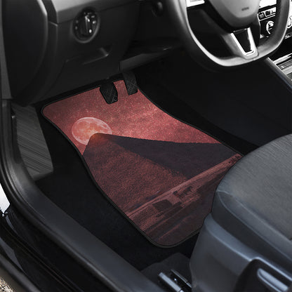 Bloody Moon Pyramid Print Front and Back Car Floor Mats