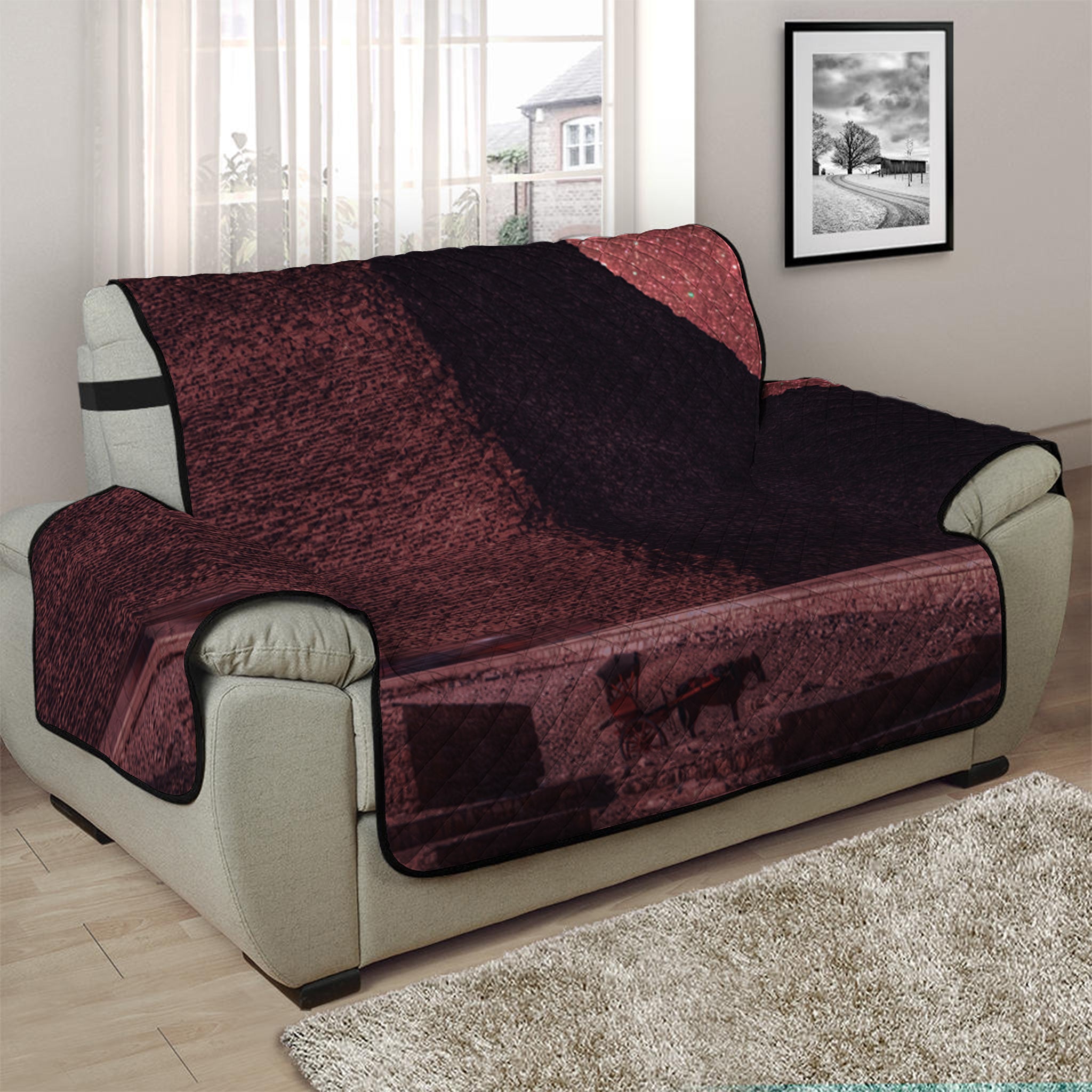 Bloody Moon Pyramid Print Half Sofa Protector