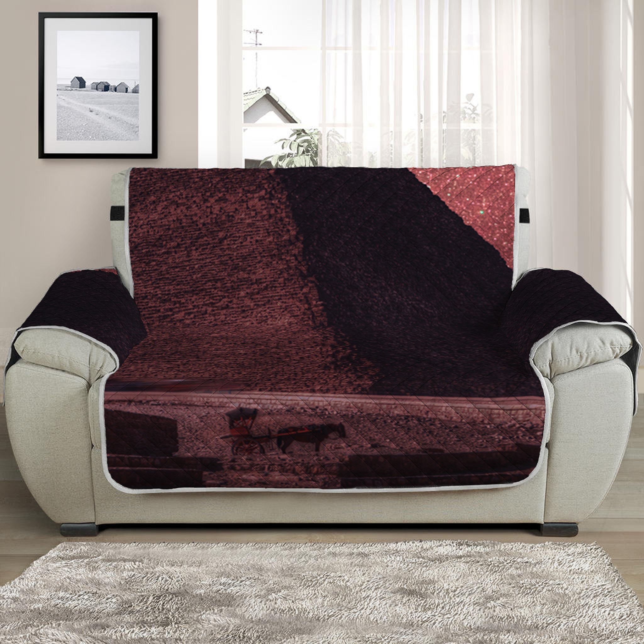 Bloody Moon Pyramid Print Half Sofa Protector