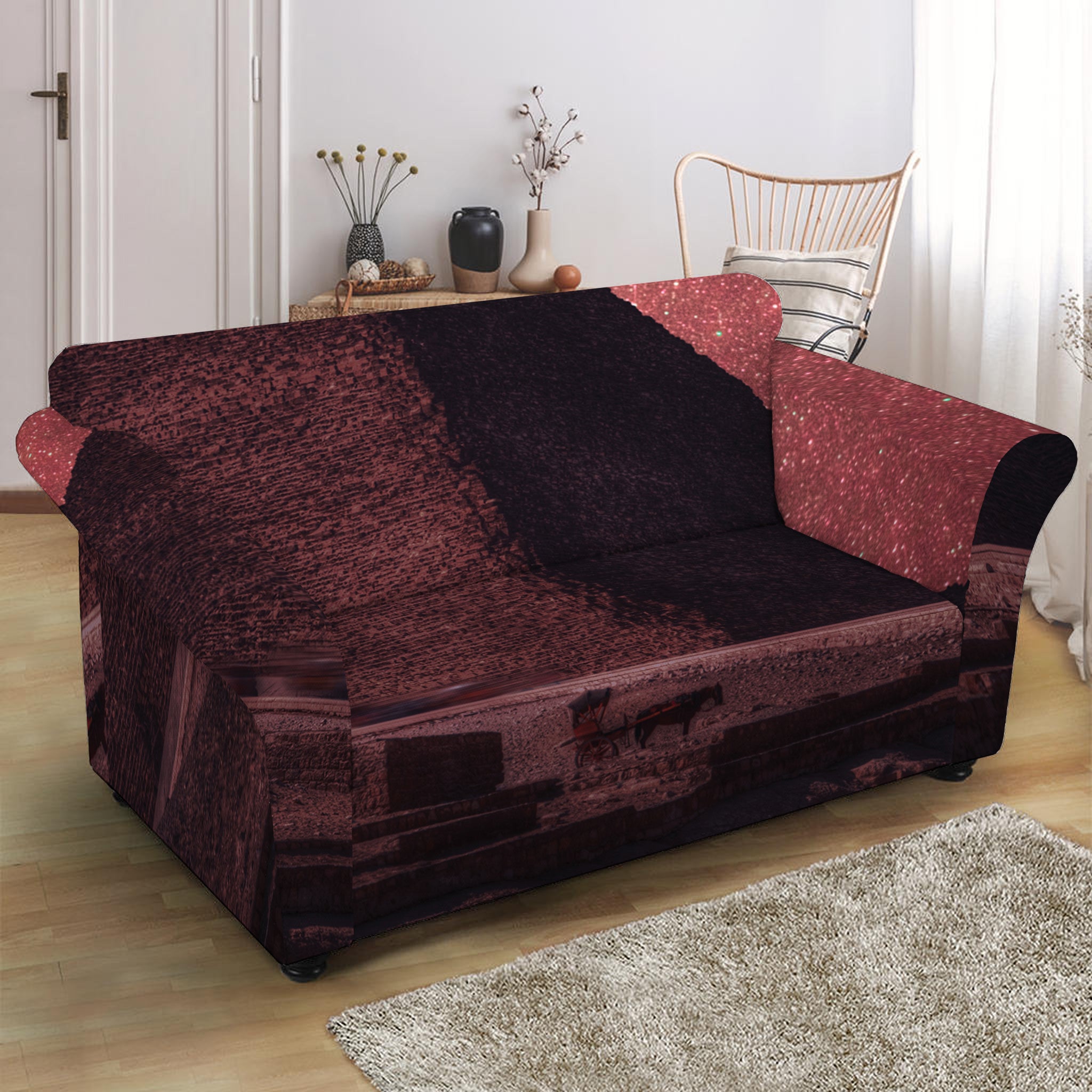 Bloody Moon Pyramid Print Loveseat Slipcover