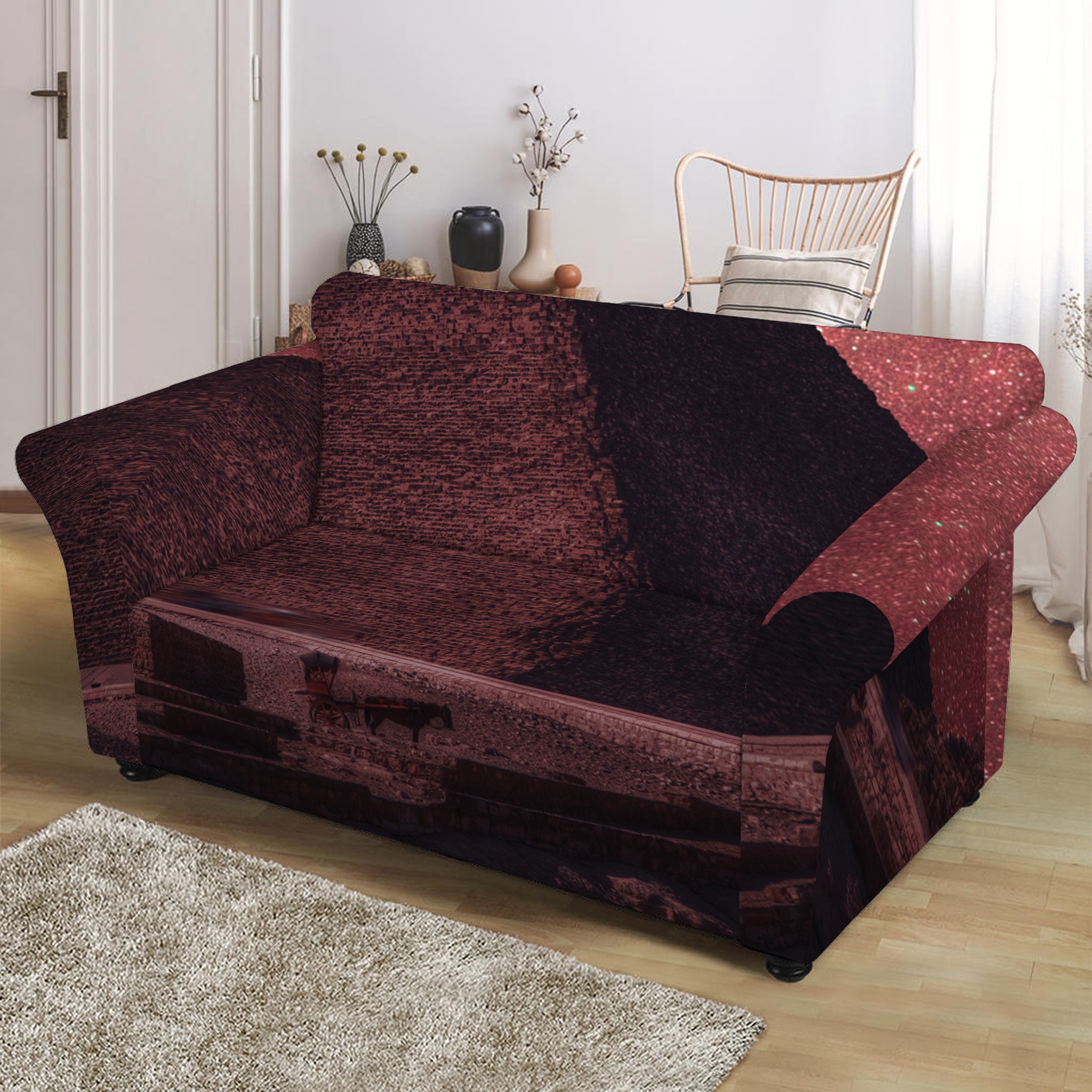 Bloody Moon Pyramid Print Loveseat Slipcover