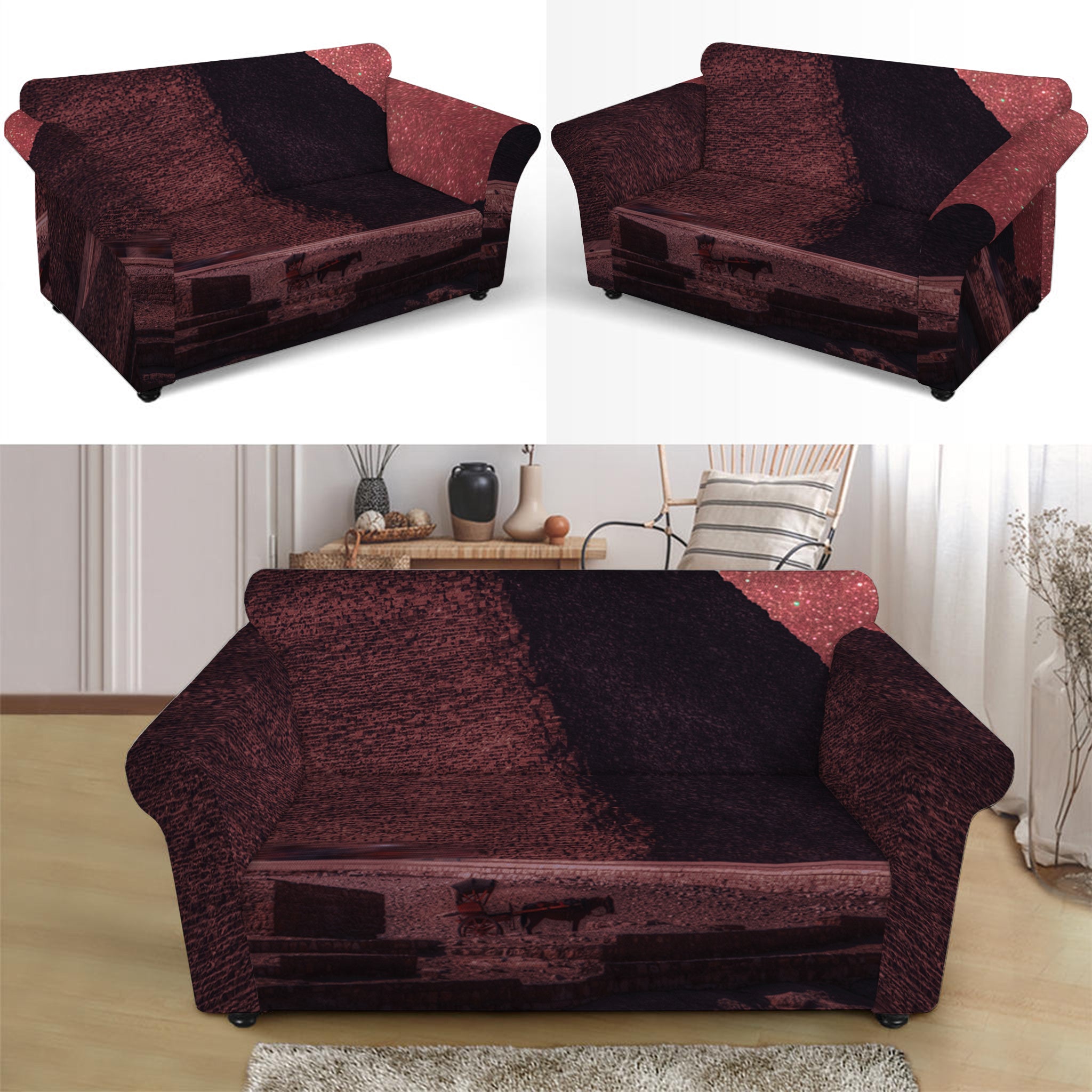 Bloody Moon Pyramid Print Loveseat Slipcover