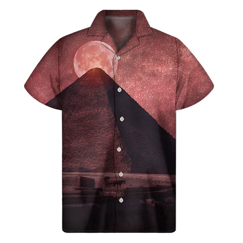 Bloody Moon Pyramid Print Men's Short Sleeve Shirt