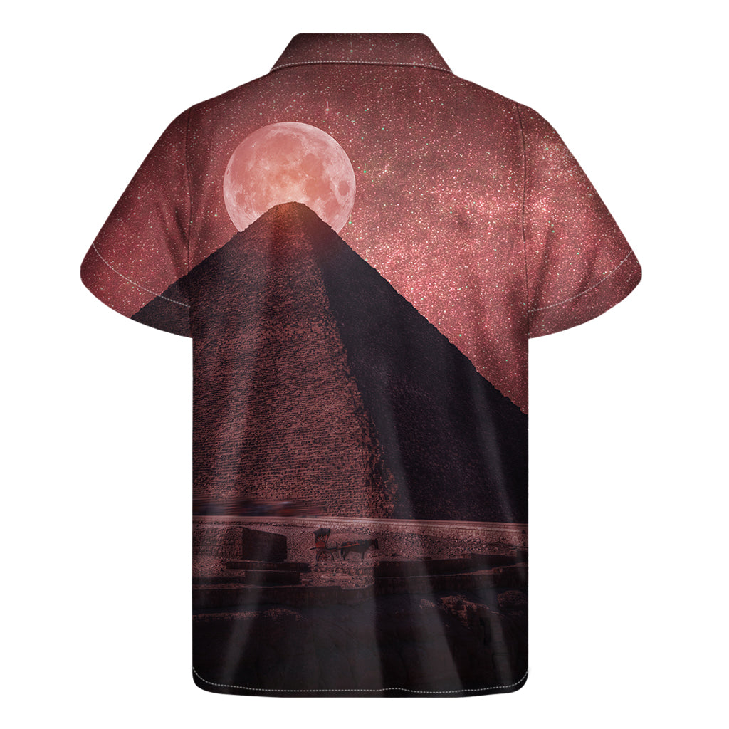 Bloody Moon Pyramid Print Men's Short Sleeve Shirt