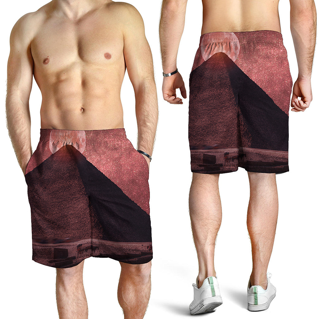 Bloody Moon Pyramid Print Men's Shorts