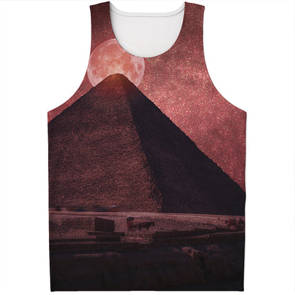 Bloody Moon Pyramid Print Men's Tank Top